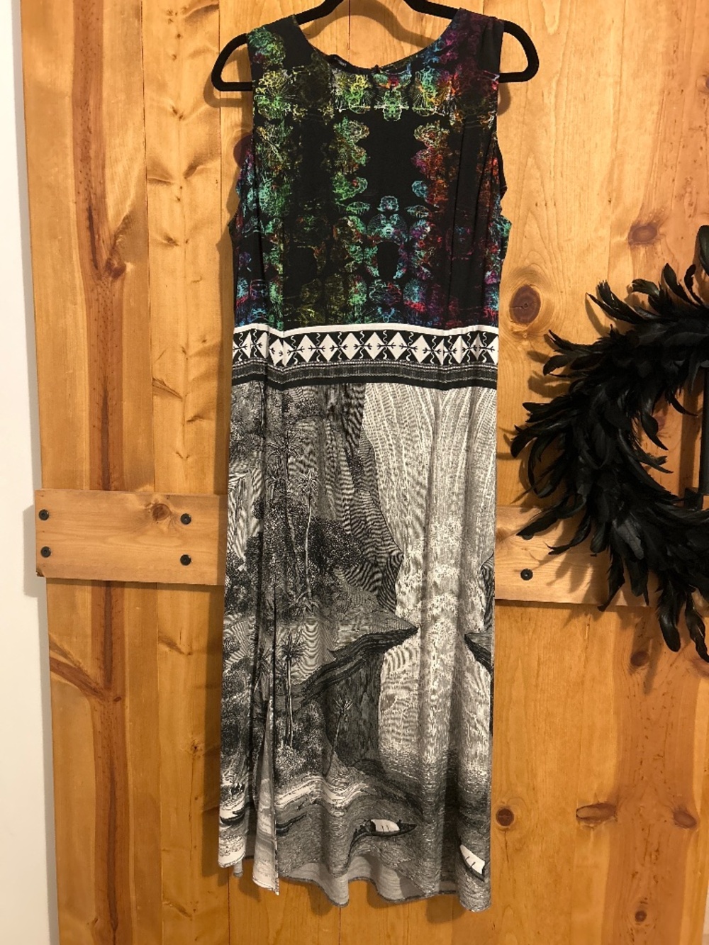 Desigual Brand Print Sleeveless Maxi Dress SIZE 10